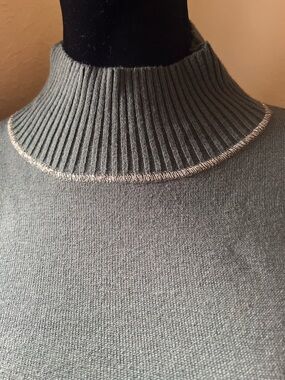 Women's petroleum Ribbed Turtleneck Sweater - Classic Knit